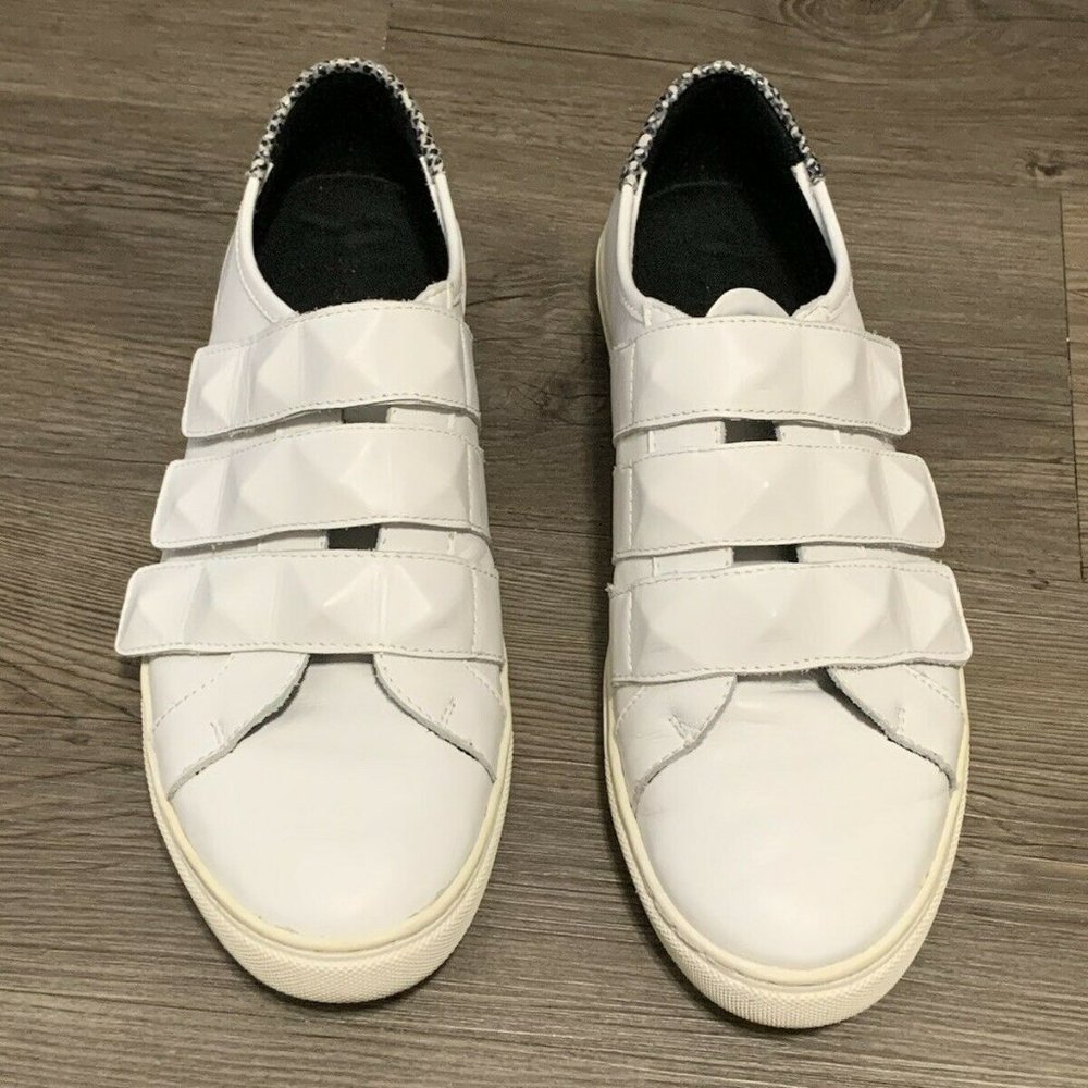 Rebecca Minkoff Becky Embellished Sneaker White Leather  Size 9